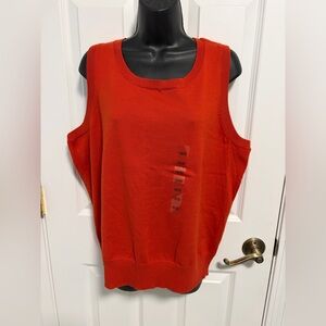 NWT Lane Bryant women’s size 18/20 sleeveless shell. Orange. Banded bottom
